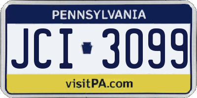 PA license plate JCI3099