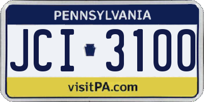 PA license plate JCI3100