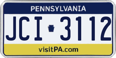 PA license plate JCI3112