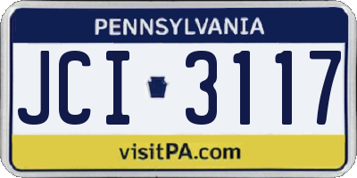 PA license plate JCI3117