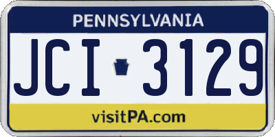 PA license plate JCI3129