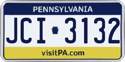 PA license plate JCI3132