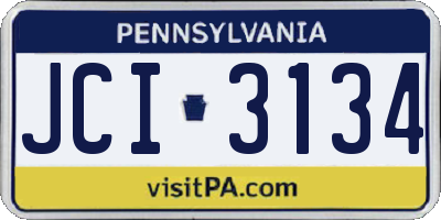 PA license plate JCI3134