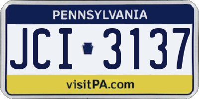 PA license plate JCI3137