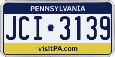PA license plate JCI3139