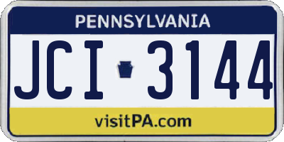 PA license plate JCI3144
