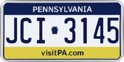 PA license plate JCI3145