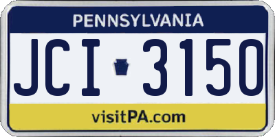 PA license plate JCI3150
