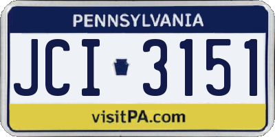 PA license plate JCI3151