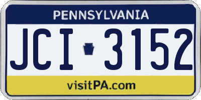 PA license plate JCI3152