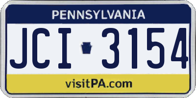 PA license plate JCI3154