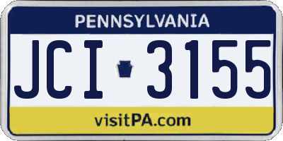 PA license plate JCI3155