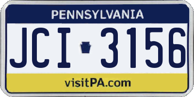 PA license plate JCI3156