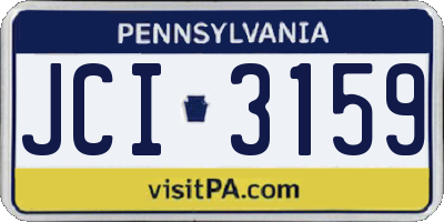 PA license plate JCI3159