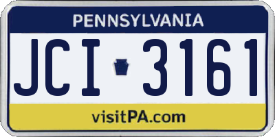 PA license plate JCI3161
