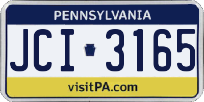 PA license plate JCI3165