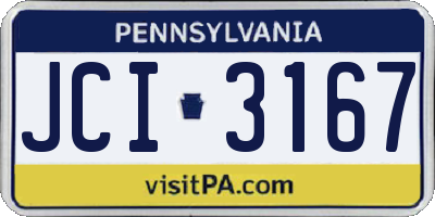 PA license plate JCI3167