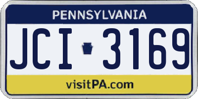 PA license plate JCI3169