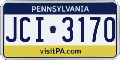 PA license plate JCI3170