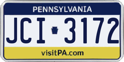 PA license plate JCI3172