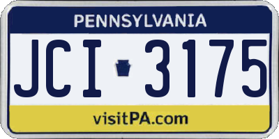 PA license plate JCI3175