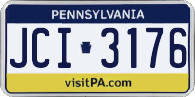 PA license plate JCI3176
