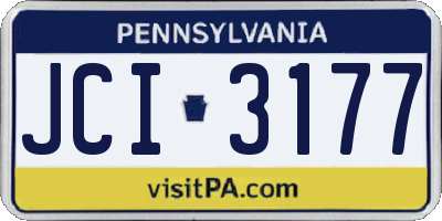PA license plate JCI3177