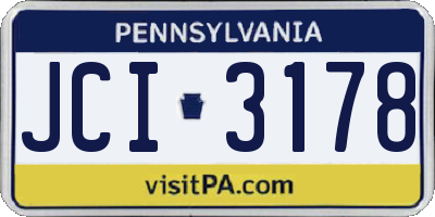 PA license plate JCI3178