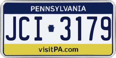 PA license plate JCI3179