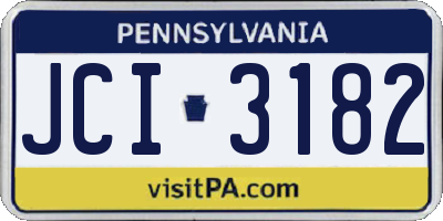 PA license plate JCI3182
