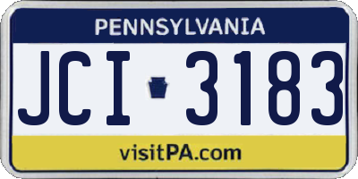 PA license plate JCI3183