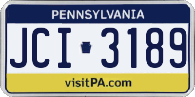 PA license plate JCI3189