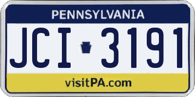 PA license plate JCI3191