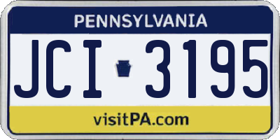 PA license plate JCI3195