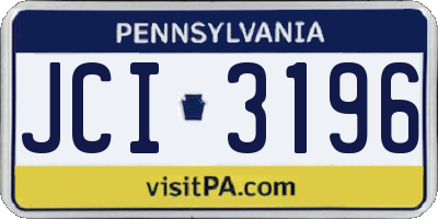 PA license plate JCI3196