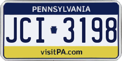 PA license plate JCI3198