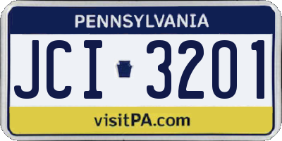 PA license plate JCI3201