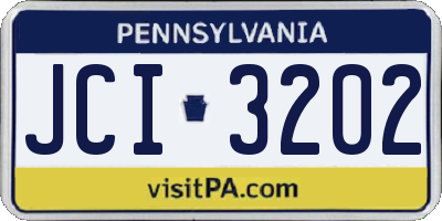 PA license plate JCI3202