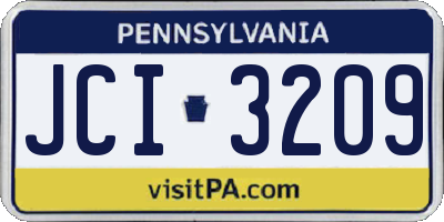 PA license plate JCI3209