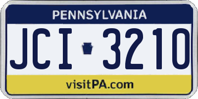 PA license plate JCI3210