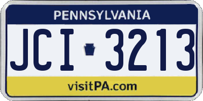 PA license plate JCI3213