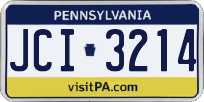 PA license plate JCI3214