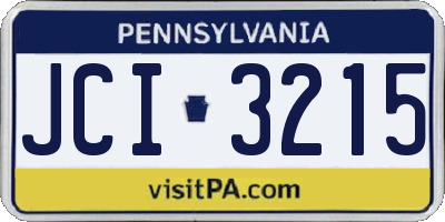 PA license plate JCI3215
