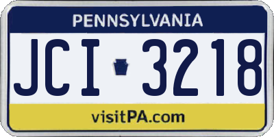 PA license plate JCI3218