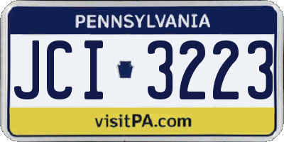 PA license plate JCI3223