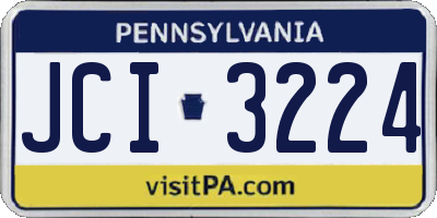 PA license plate JCI3224
