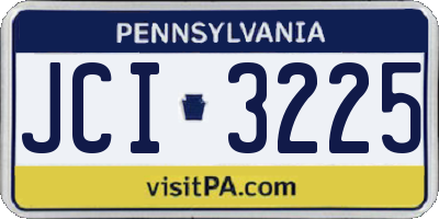 PA license plate JCI3225