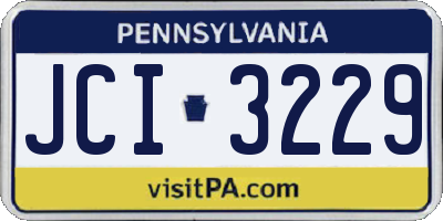 PA license plate JCI3229