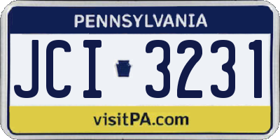 PA license plate JCI3231