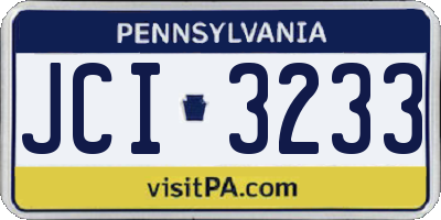 PA license plate JCI3233